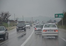 بارش باران در جاده های 2 استان اردبیل و گیلان