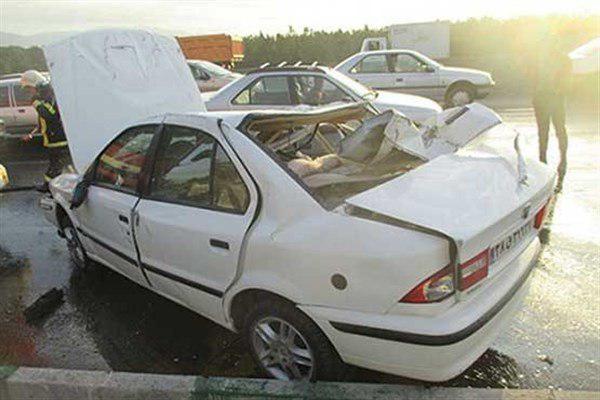 صحنه تصادف محمد احمدزاده سرمربی ملوان/ عکس