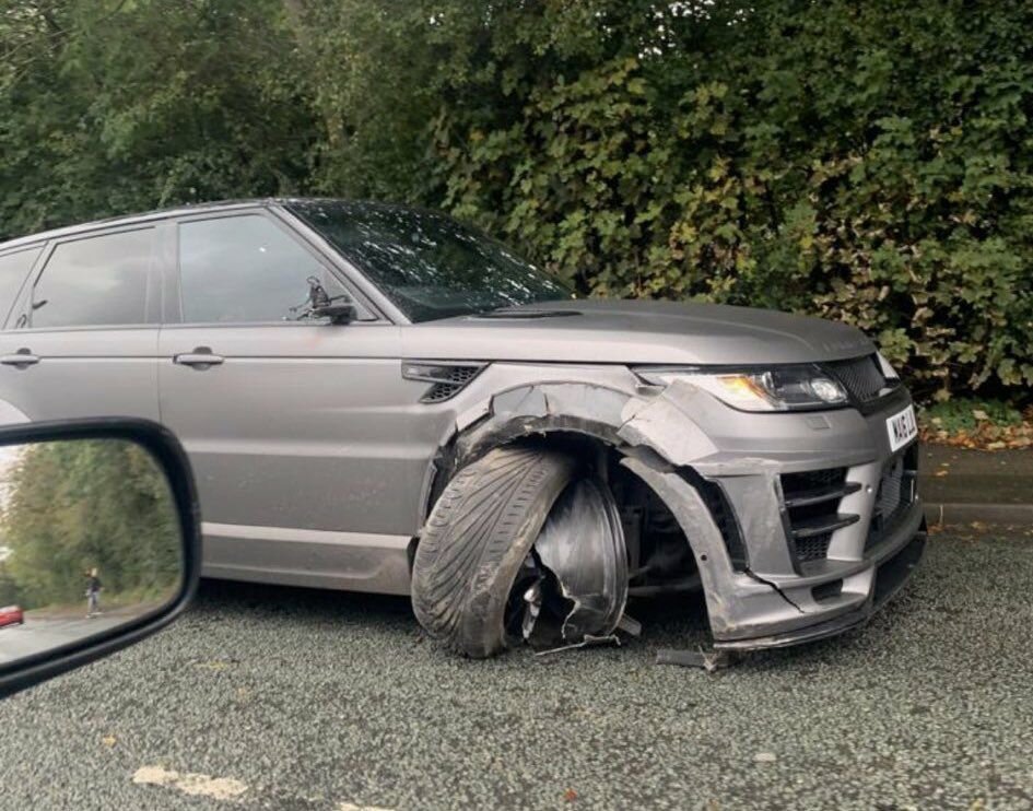 تصویری از صحنه تصادف مهاجم منچسترسیتی