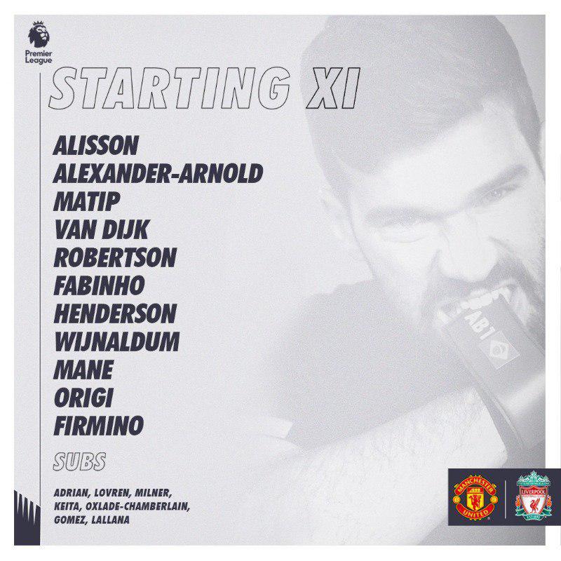 ترکیب اصلی منچستریونایتد و لیورپول اعلام شد+عکس