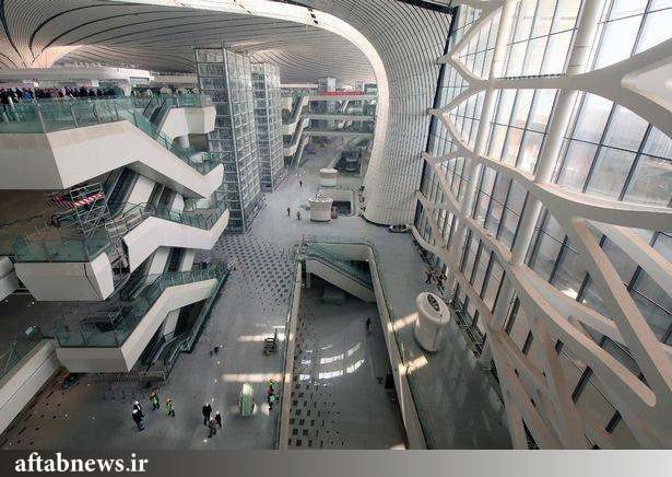 افتتاح بزرگترین فرودگاه جهان با مساحت صد زمین فوتبال در پکن+عکس