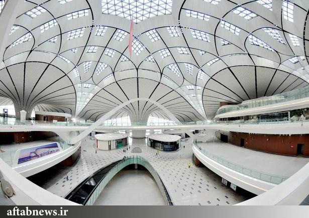 افتتاح بزرگترین فرودگاه جهان با مساحت صد زمین فوتبال در پکن+عکس