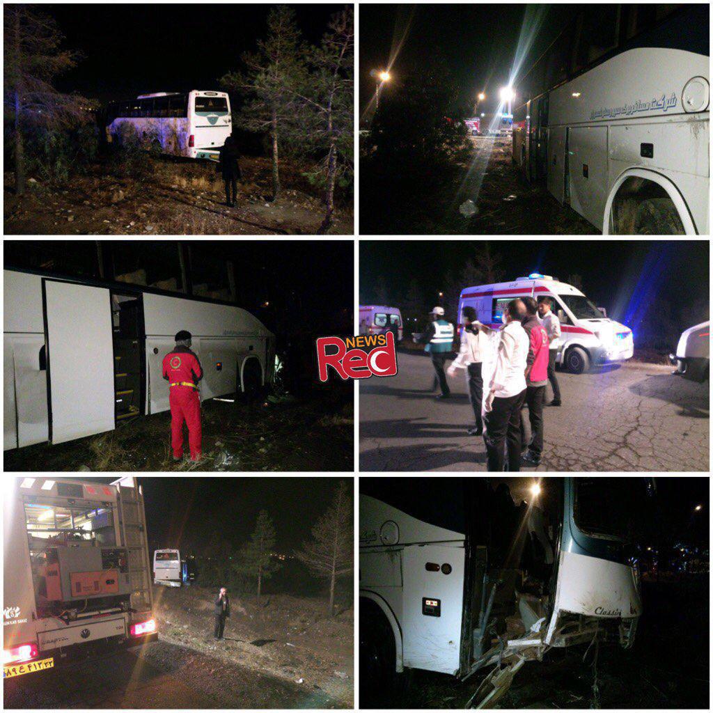 جمعیت هلال‌احمر: واژگونی اتوبوس در محور سمنان-دامغان/ ۲۲ نفر مصدوم شدند