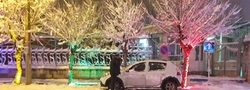 جلوه‌هایی از زیبایی شب‌های برفی در تکاب/تصاویر
