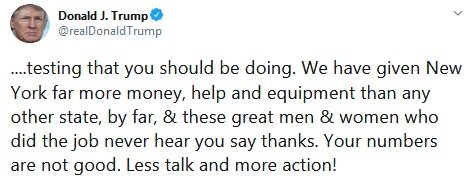 واکنش فرماندار نیویورک به توئیت ترامپ که گفته بود: کمتر حرف بزن!/عکس واکنش فرماندار نیویورک به توئیت ترامپ که گفته بود: کمتر حرف بزن!/عکس