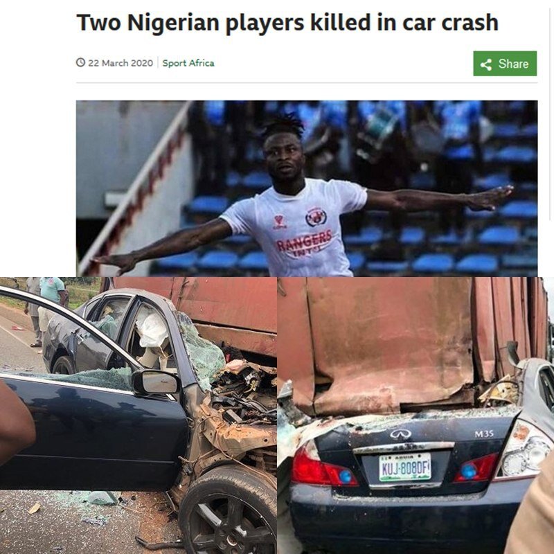 کشته شدن دو بازیکن فوتبال در تصادف/عکس