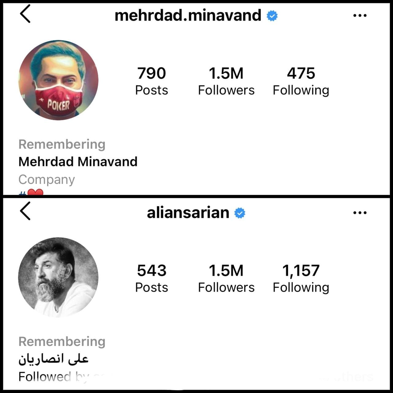 اینستاگرام «میناوند» و «انصاریان» ماندگار شد/عکس اینستاگرام «میناوند» و «انصاریان» ماندگار شد/عکس