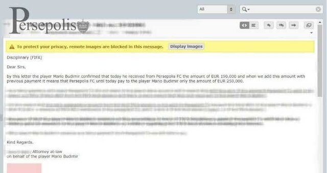 باشگاه پرسپولیس: مطالبات بودیمیر را پرداخت کردیم