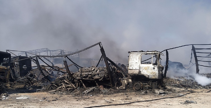 تصاویر| گمرک اسلام‌قلعه افغانستان پس از انفجار