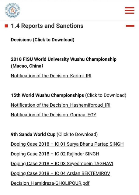 ادامه دوپینگ سریالی‌ در ووشو/امیر کریمی ۴ سال محروم شد