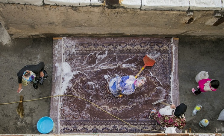 تصاویر| قالیشویی سنتی در تبریز