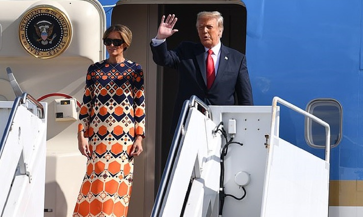 تصاویر| ترامپ و ملانیا برای اولین بار از زمان ترک کاخ سفید در کنار یکدیگر