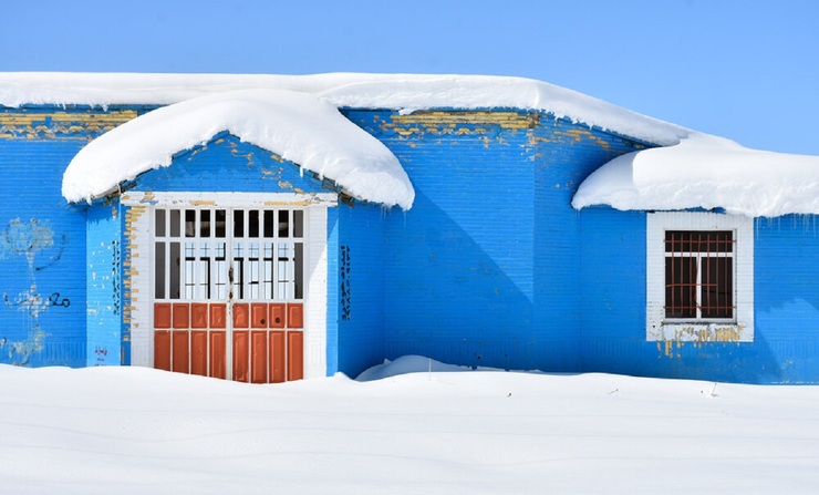 تصاویر| بارش سنگین برف در منطقه سربند استان مرکزی