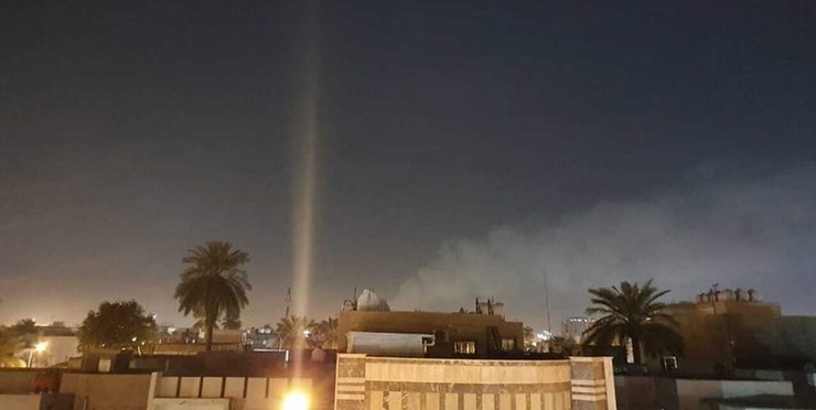 عکس| حمله راکتی به سفارت آمریکا در بغداد