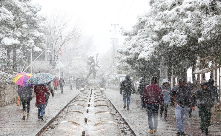 تصاویر| بارش برف در اصفهان