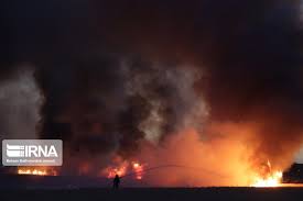 آتشسوزی مزرعه گندم در مشهد آتشسوزی مزرعه گندم در مشهد