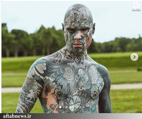 تصاویر| معلم مدرسه‌ای رکورد بیشترین خالکوبی را شکست