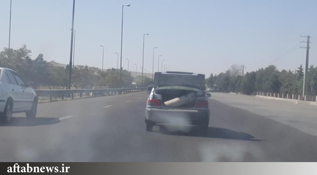 عکس| حمل خطرناک کپسول اکسیژن