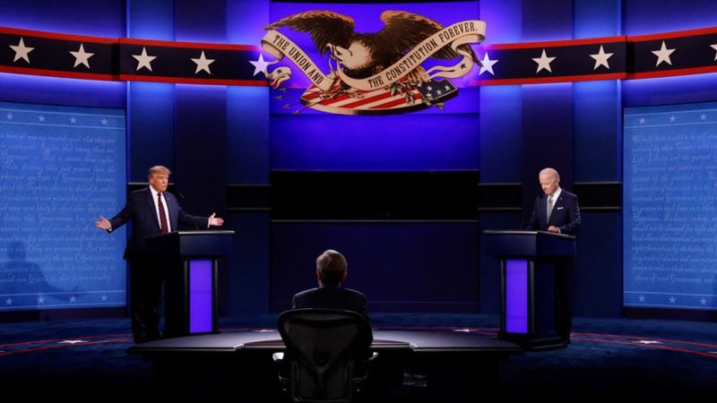 تصاویر| حاشیه‌های نخستین مناظره جنجالی ترامپ و بایدن
