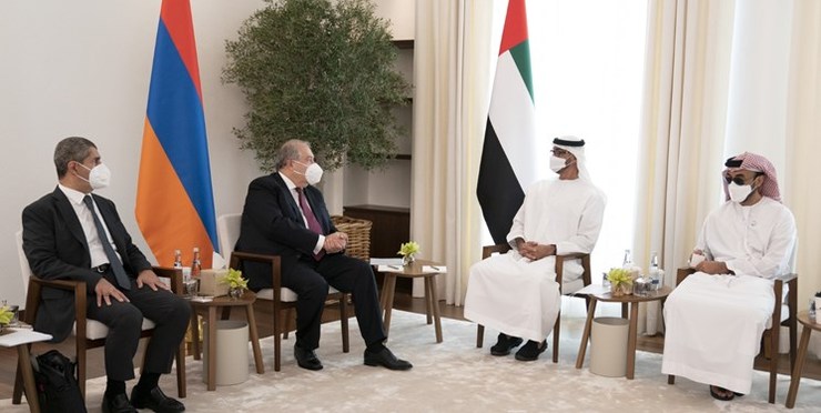 رئیس‌جمهور ارمنستان به دیدار سران امارات رفت