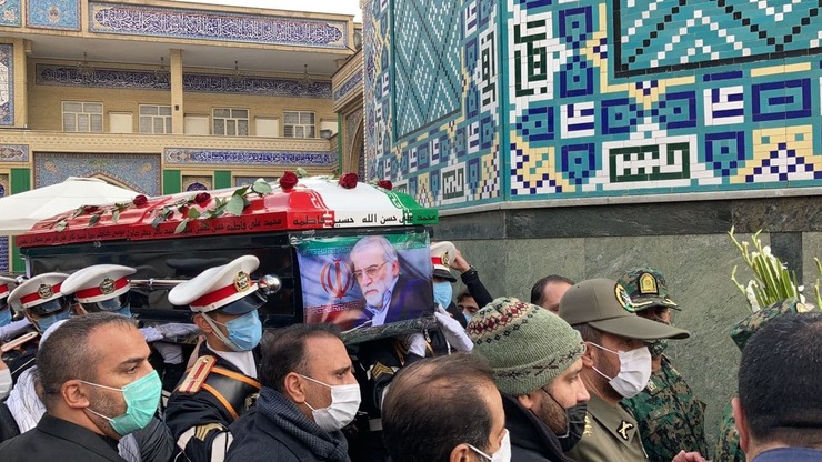 تصاویر| پیکر شهید فخری‌زاده در امامزاده صالح تهران آرام گرفت