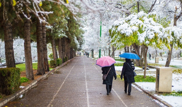تصاویر| بارش برف پاییزی در قزوین