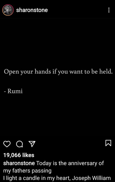 داستان شعر مولانا در اینستاگرام شارون استون/ عکس داستان شعر مولانا در اینستاگرام شارون استون/ عکس