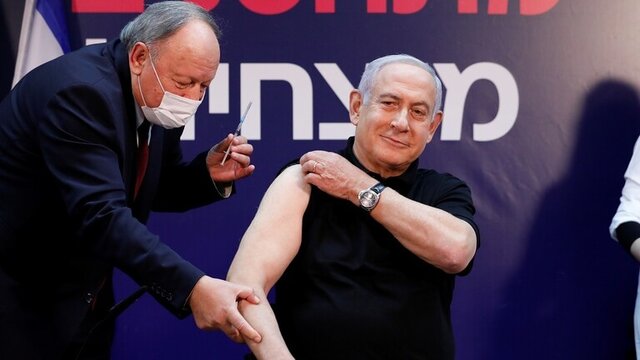 عکس/ نتانیاهو واکسن کرونا تزریق کرد