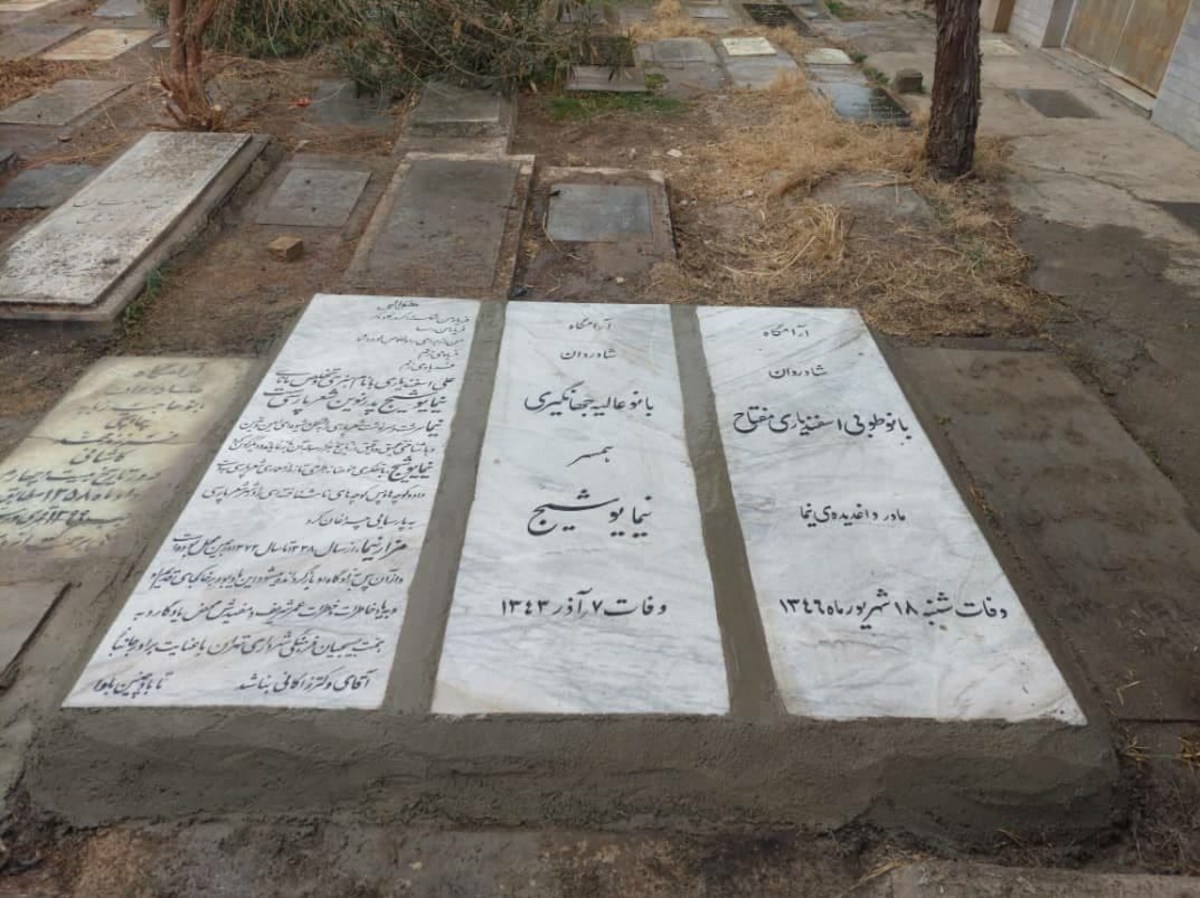 عکس| تقدیر از زاکانی بر روی سنگ قبر نیما یوشیج!