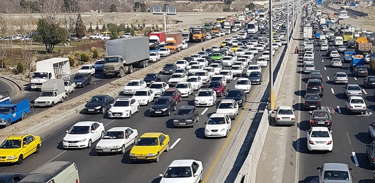 ترافیک سنگین در آزادراه کرج- تهران و کرج- قزوین