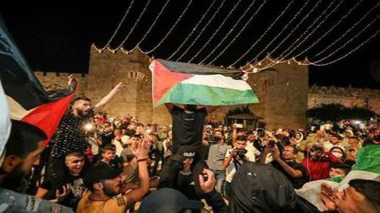 تصاویر| جشن‌ و شادمانی در نوار غزه و کرانه باختری