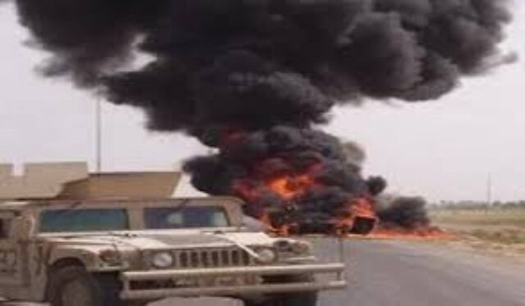 انفجار در مسیر کاروان ائتلاف آمریکایی در الانبار عراق