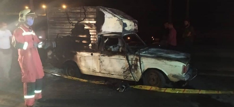 مرگ تلخ زن جوان و کودک ۳ ساله میان شعله‌های آتش پیکان‌وانت/ تصاویر