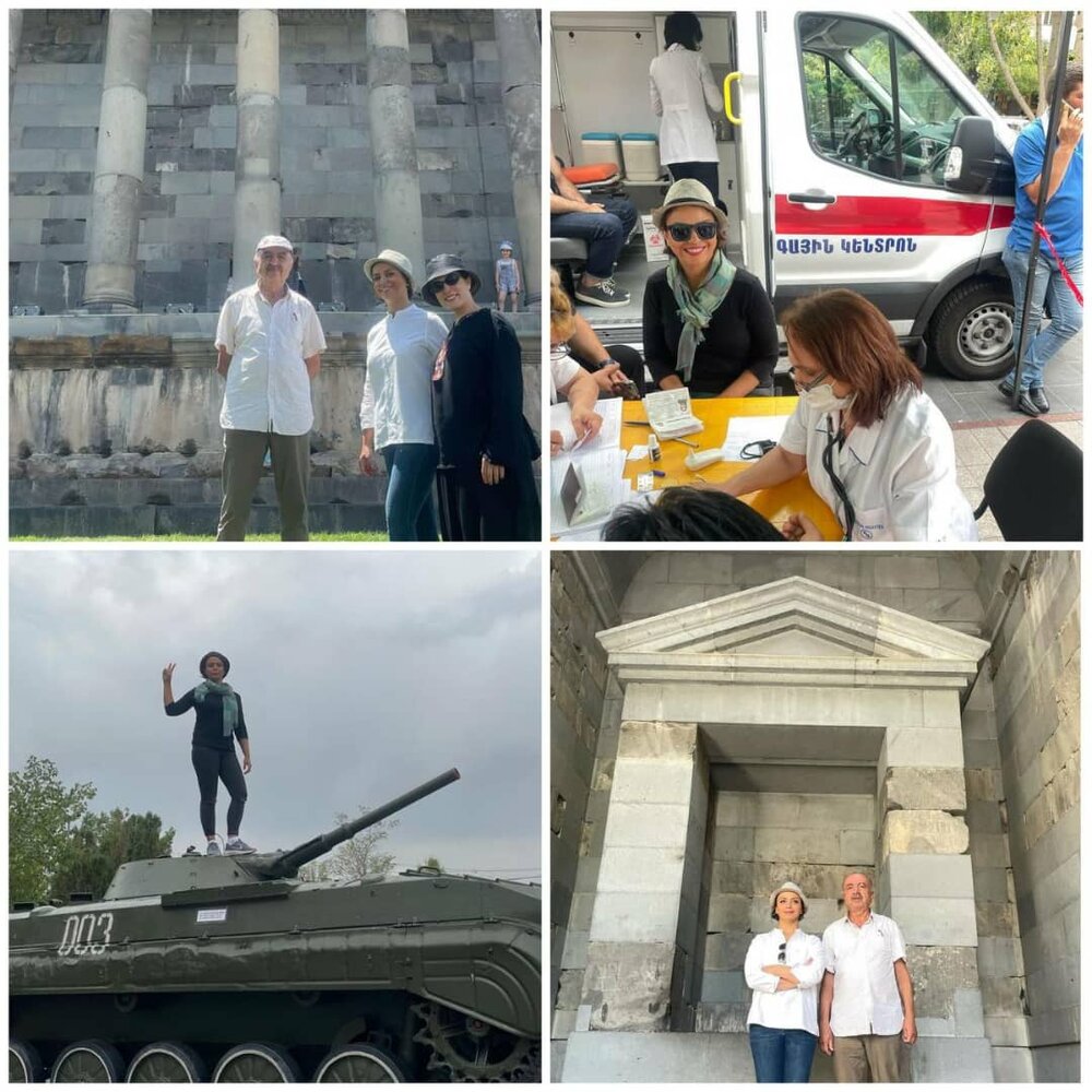 شبنم فرشادجو و بهناز جعفری در حال تزریق واکسن کرونا در ارمنستان/ عکس