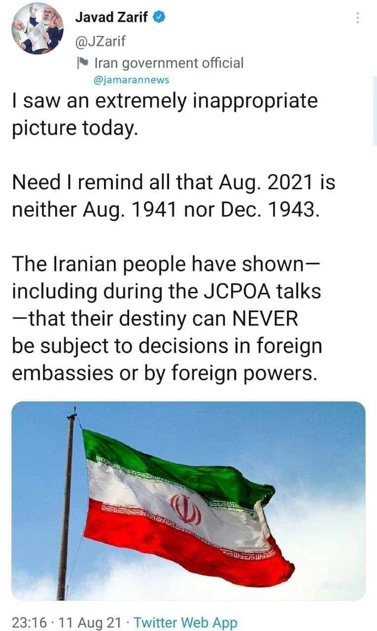 انتقاد شدید ظریف از عکس توهینآمیز سفیران روسیه و انگلیس انتقاد شدید ظریف از عکس توهینآمیز سفیران روسیه و انگلیس