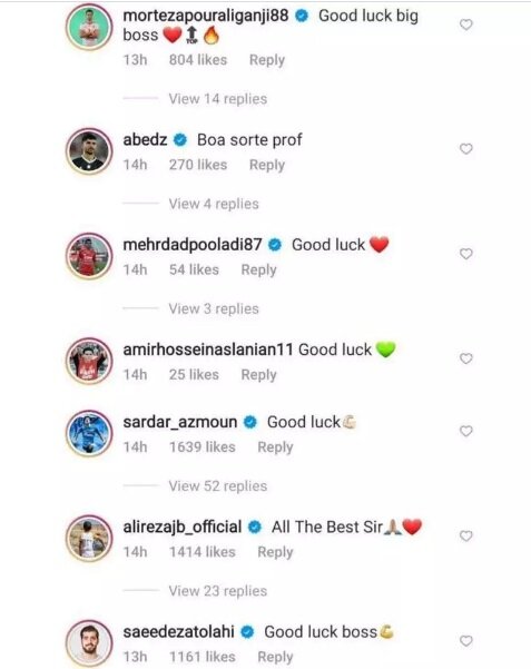 عکس| ملی‌پوشان ایران با قلب‌های رنگی پیگیر کارلوس کی‌روش