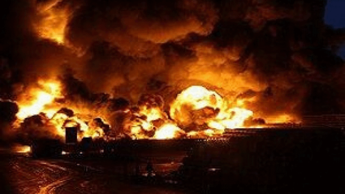 فیلم| لحظه انفجار مهیب تانکر حامل ميعانات گازی در اليگودرز