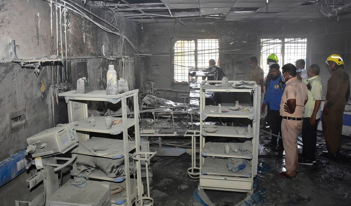 آتش‌سوزی در بیمارستان بیماران کرونایی هند/ ۱۱ کشته