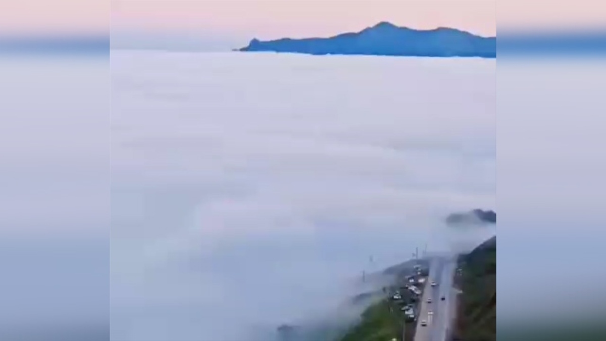 فیلم| اقیانوس ابر بسیار زیبا در گردنه حیران