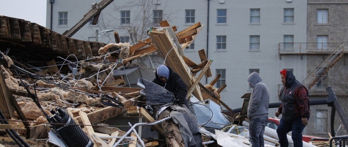 تصاویر| گردباد شدید در «کنتاکی» آمریکا