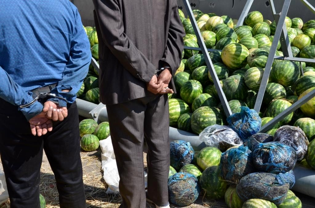 500 کیلو تریاک از کامیون حامل هندوانه در عسلویه کشف شد