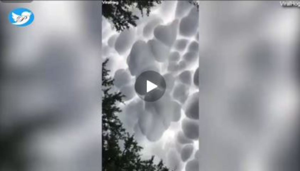 فیلم| شگفتی مردم از دیدن ابرهای گلوله‌ای