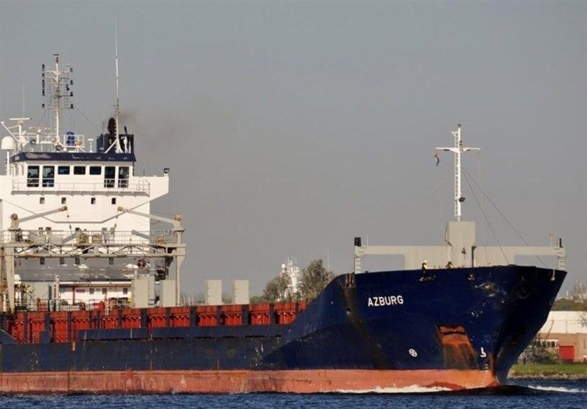 آتش گرفتن کشتی تجاری ترکیه نزدیک ماریوپول