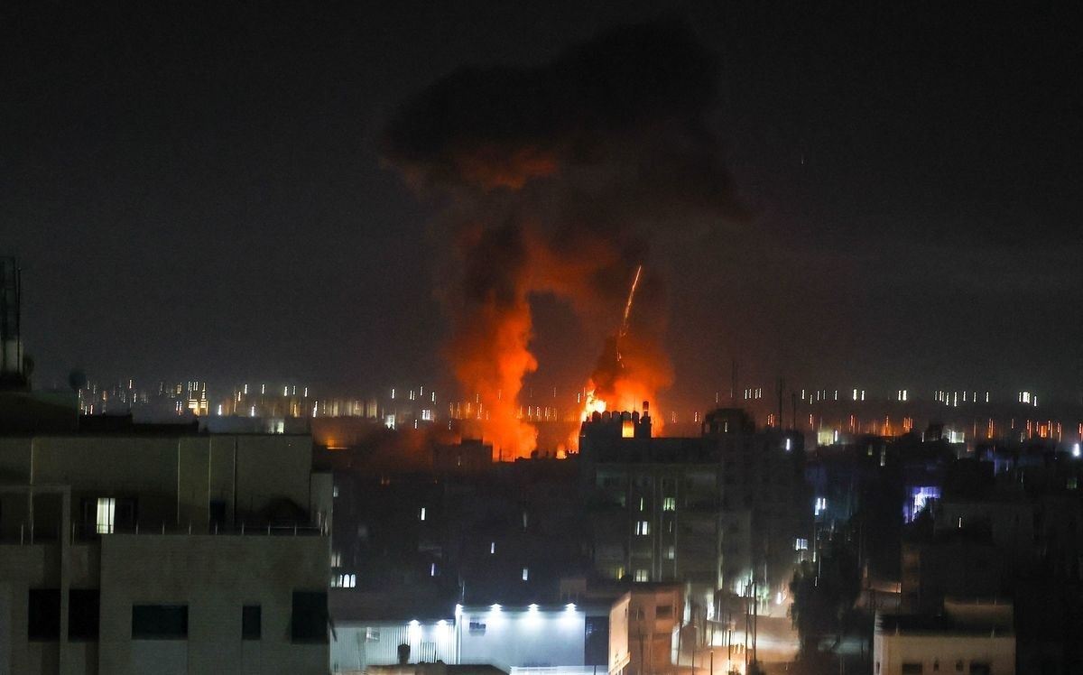 فیلم| حمله هوایی اسرائیل به نوار غزه