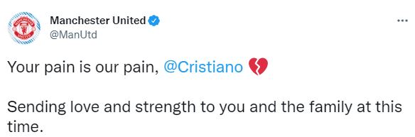 پیام احساسی برای رونالدو پس از مرگ پسرش/عکس پیام احساسی برای رونالدو پس از مرگ پسرش/عکس