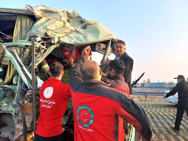 عکس| تصادف ۲ اتوبوس در محدوده فرودگاه امام با یک کشته و ۴۸ مصدوم عکس| تصادف ۲ اتوبوس در محدوده فرودگاه امام با یک کشته و ۴۸ مصدوم