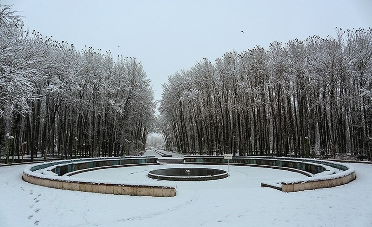 تصاویر| بارش برف در مبارکه اصفهان