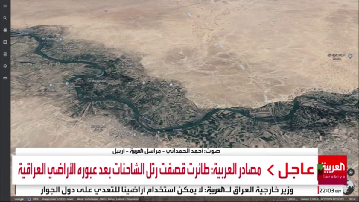 حمله هوایی به ۲۵ کامیون در مرز عراق و سوریه