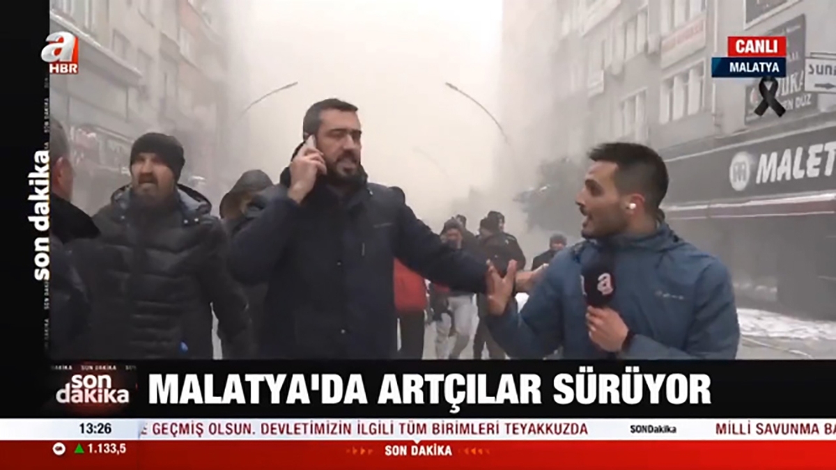 فیلم| پخش زنده زمین لرزه دوم از تلویزیون ترکیه