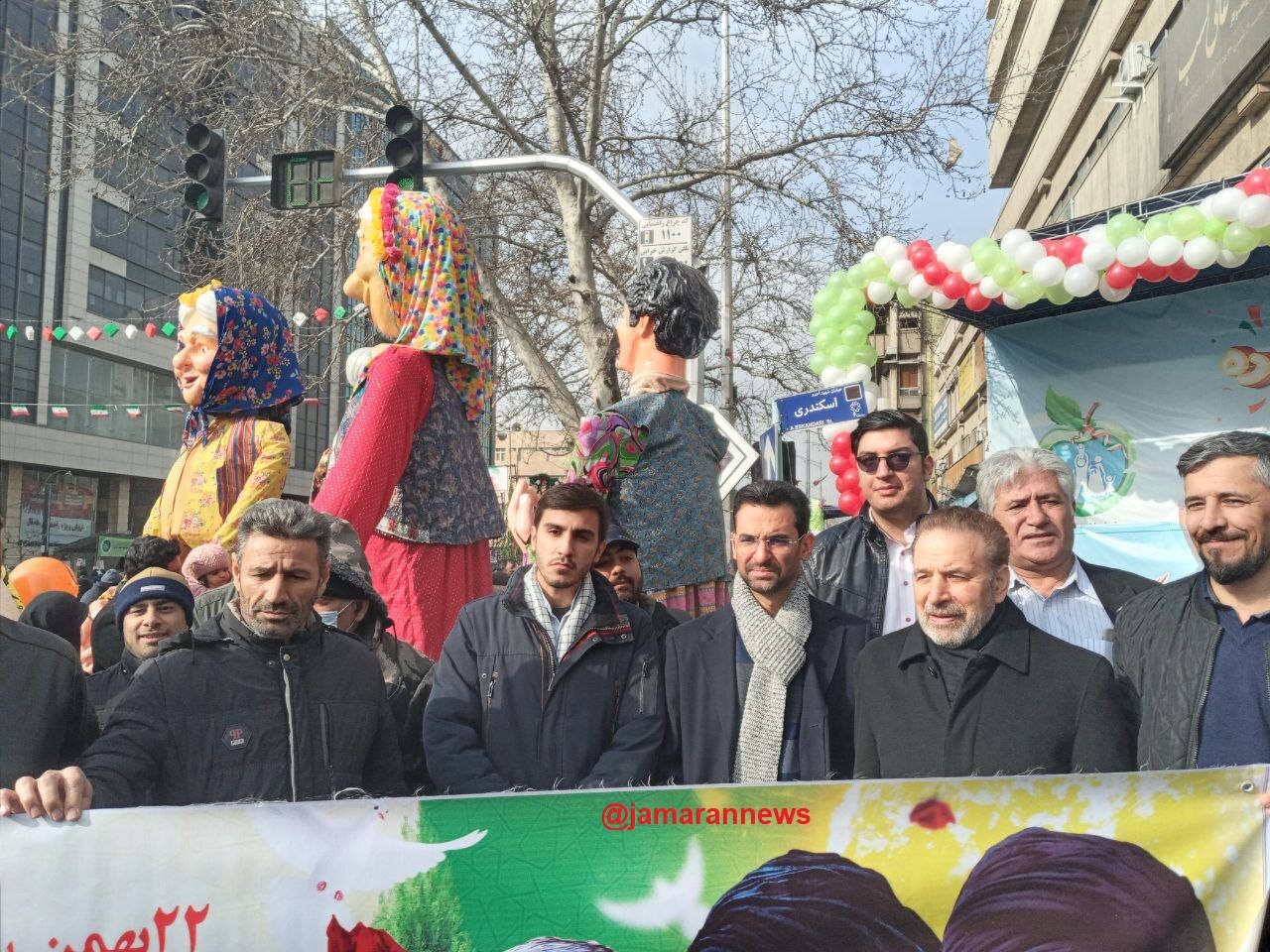 عکس| حضور روحانی، واعظی و آذری جهرمی در راهپیمایی ۲۲ بهمن